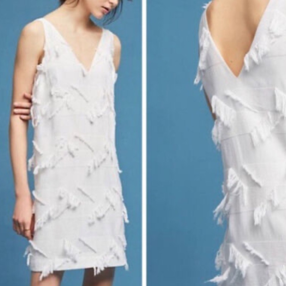 NWOT! - ANTHROPOLOGIE / MAEVE ‘Fringework’ Shift Dress - Picture 3 of 7